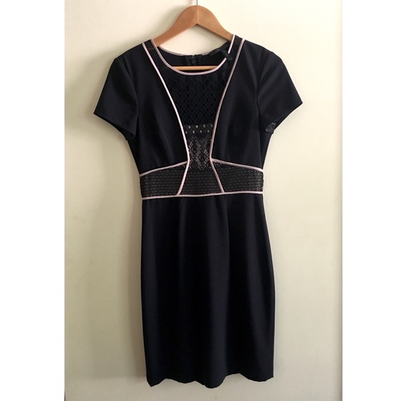 BCBGMaxAzria Dresses & Skirts - BCBGMaxAzria Black Dress with Lace Detail EUC 4